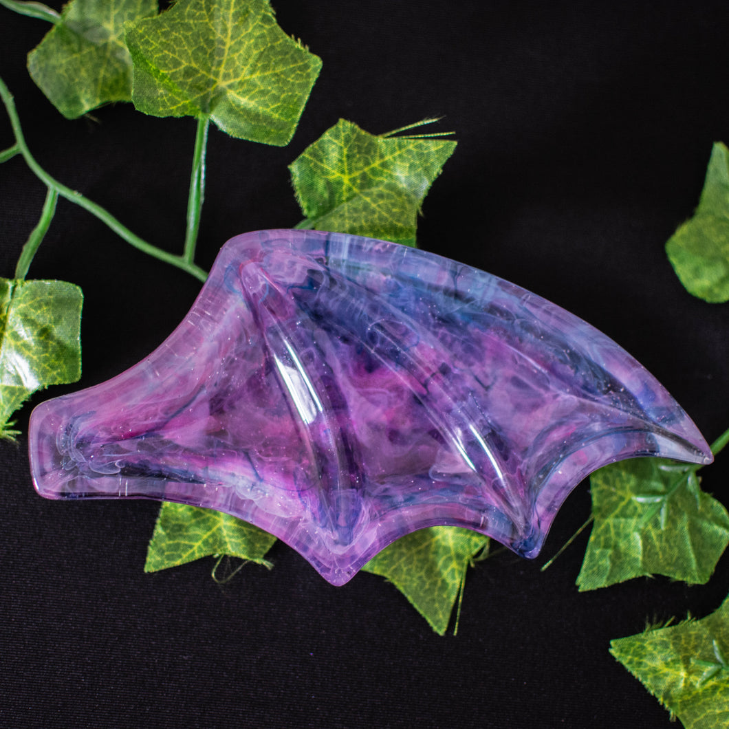 Purple & Blue Inky Batwing Dish (Right)