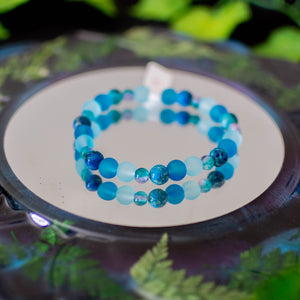 Blue Glass Bead Bracelet