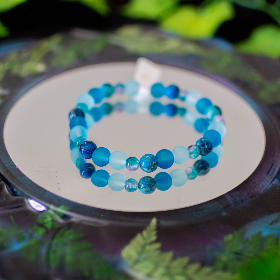 Blue Glass Bead Bracelet