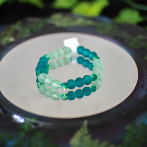 Teal Glass Bead Bracelet