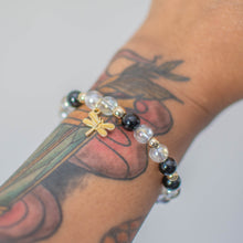 Load image into Gallery viewer, Obsidian &amp; Glass Bead Bracelet
