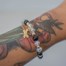 Load image into Gallery viewer, Obsidian &amp; Glass Bead Bracelet
