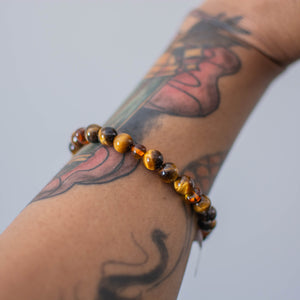 Tiger's Eye & Baltic Amber Bracelet