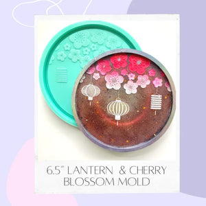 6.5" Lantern & Cherry Blossoms Tray Mold