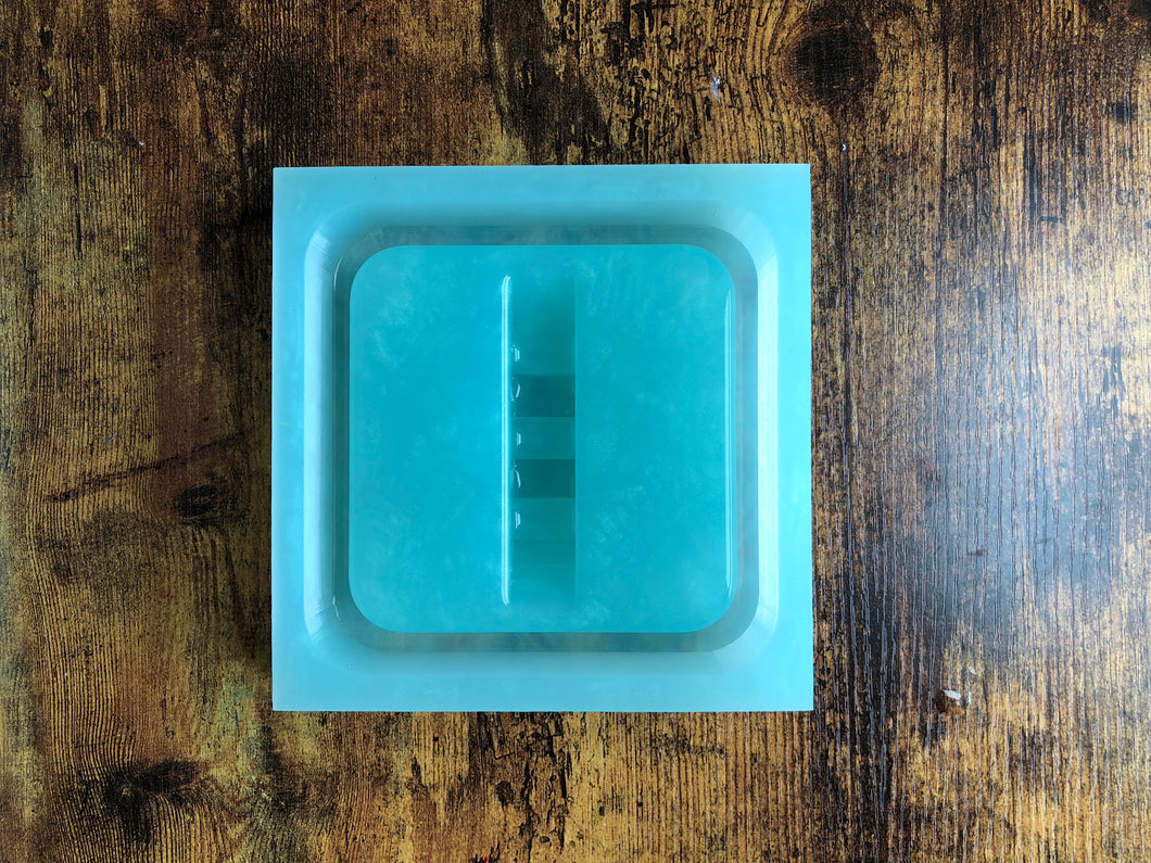 6” Square Ashtray with Center Holders